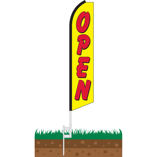 Open Yellow/Red Swooper Feather Flag