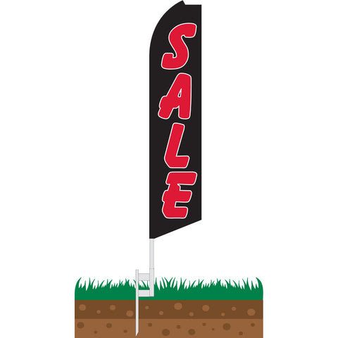 Sale (Black & Red) Swooper Feather Flag