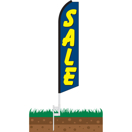 Sale (Blue & Yellow) Swooper Feather Flag