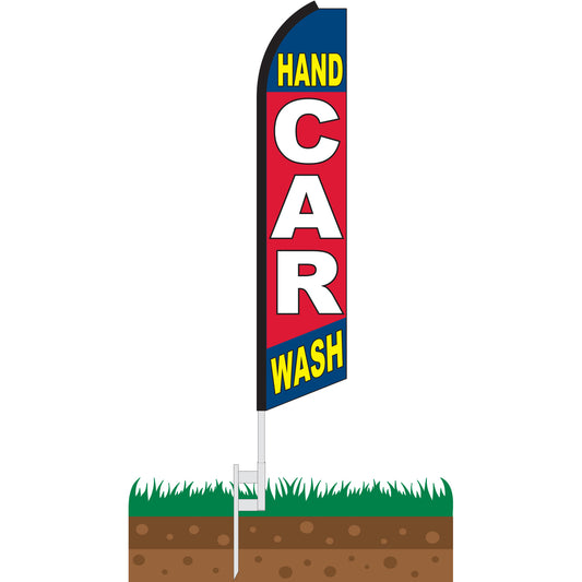 Hand Car Wash Swooper Feather Flag
