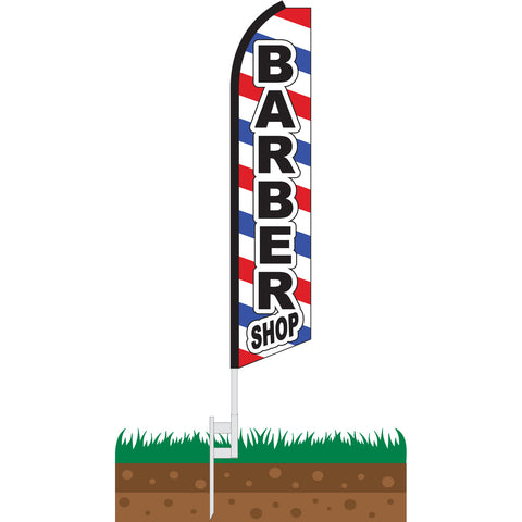 Barber Shop Swooper Feather Flag