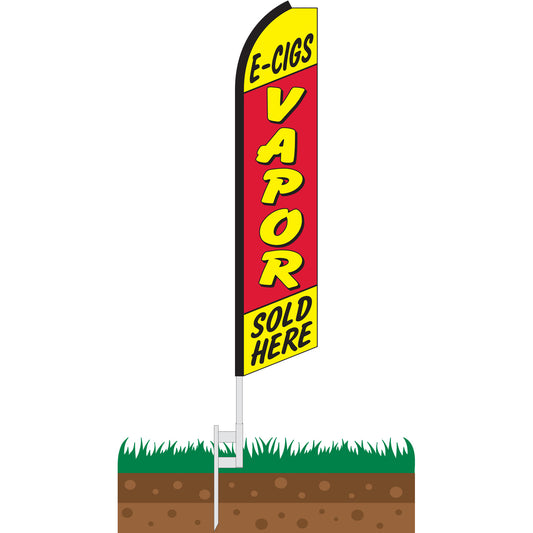 E-Cigs Vapor Sold Here Swooper Feather Flag