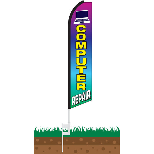 Computer Repair Swooper Feather Flag