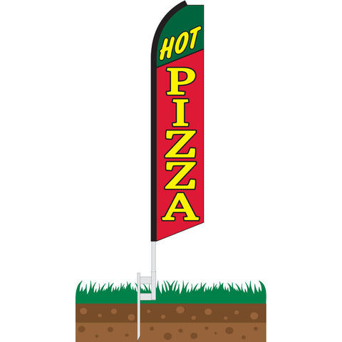 Hot Pizza Swooper Feather Flag