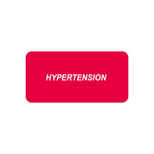 SY-1335 HYPERTENSION- Red/White 2" X 1"- Pack of 252