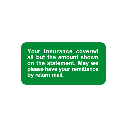 SY-1771 YOUR INSURANCE- Green/white 2" X 1"- Pack of 252