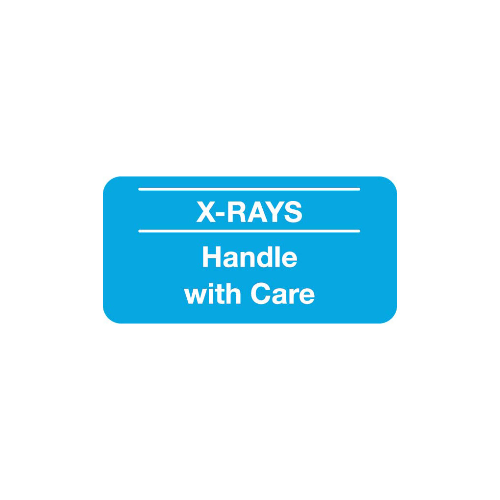 SY1787 X-RAYS HANDLE WITH CARE- Lt. Blue/White 2" X 1" (Pack of 252)