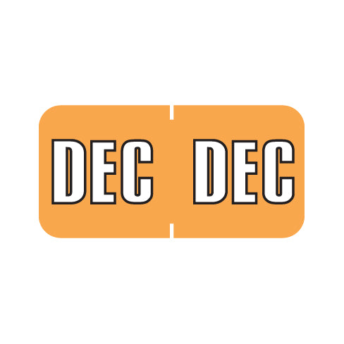 Sycom SYET DECEMBER Month Labels 3/4" X 1-1/2" Laminated - Pack of 252