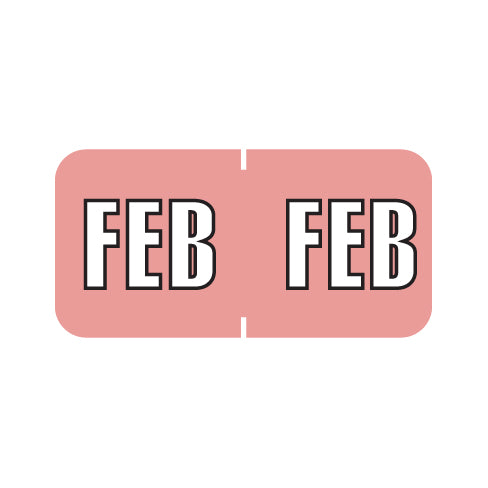 Sycom SYET FEBRUARY Month Labels 3/4" X 1-1/2" Laminated - Pack of 252