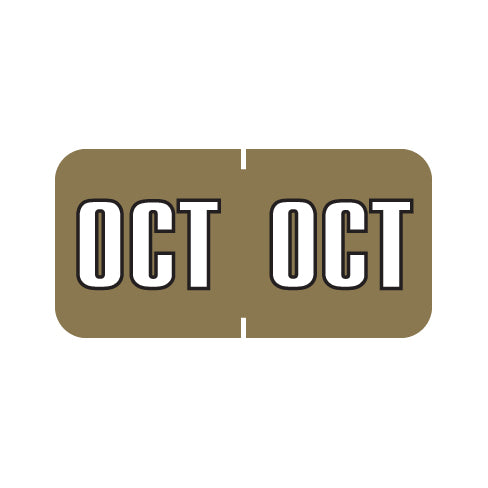 Sycom SYET OCTOBER Month Labels 3/4" X 1-1/2" Laminated - Pack of 252