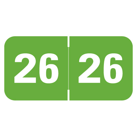 Tabbies Year 26 Labels, 3/4" X 1-1/2" Laminated- Roll of 500