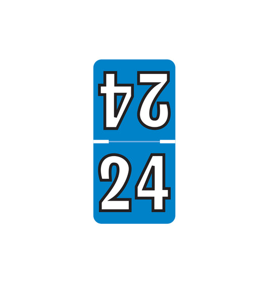Colwell Top Tab Year 24 Labels, 1" X 1/2" Laminated- Pack of 250