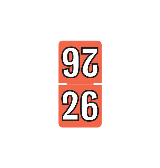 Colwell Top Tab Year 26 Labels, 1" X 1/2" Laminated- Pack of 250