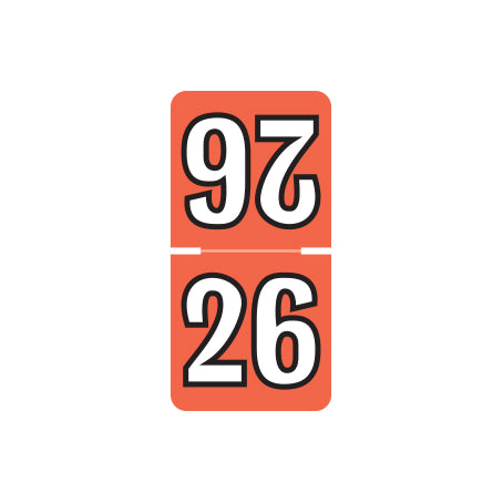 Colwell Top Tab Year 26 Labels, 1" X 1/2" Laminated- Pack of 250