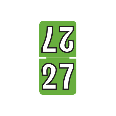 Colwell Top Tab Year 27 Labels, 1" X 1/2" Laminated- Pack of 250