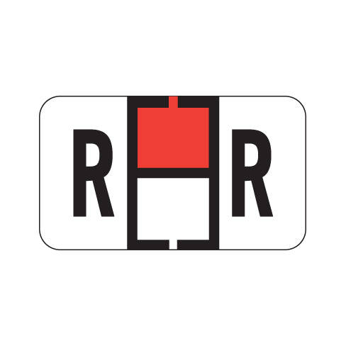 Traco "R" Labels 15/16" X 1-5/8" Laminated- Roll of 500