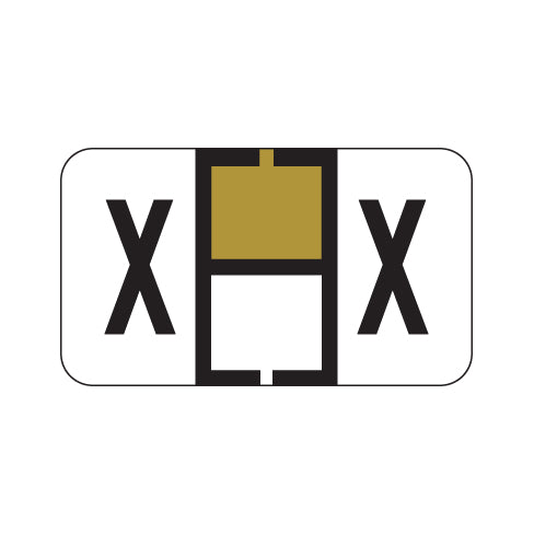 Traco "X" Labels 15/16" X 1-5/8" Laminated- Roll of 500