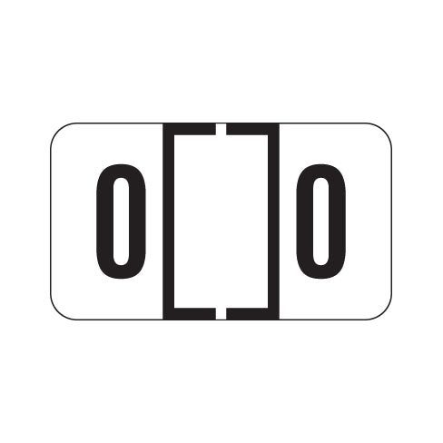 Traco "0" Labels 15/16" X 1-5/8" Laminated- Roll of 500