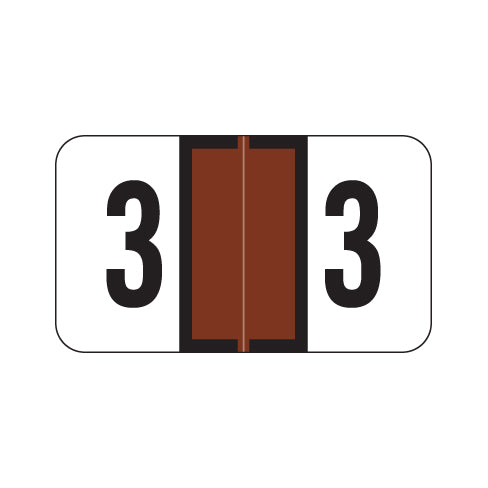 Traco "3" Labels 15/16" X 1-5/8" Laminated- Roll of 500