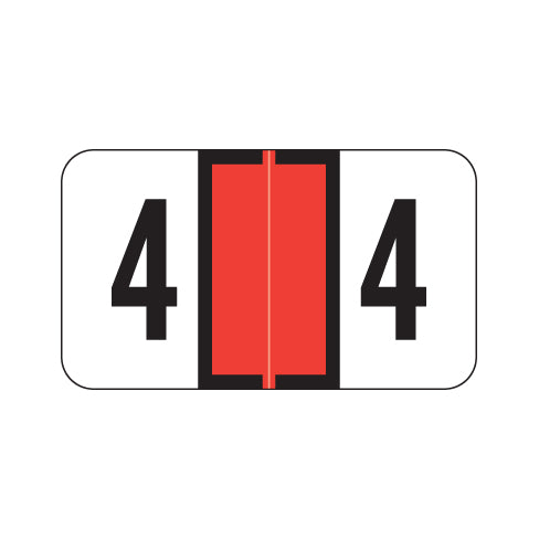 Traco "4" Labels 15/16" X 1-5/8" Laminated- Roll of 500