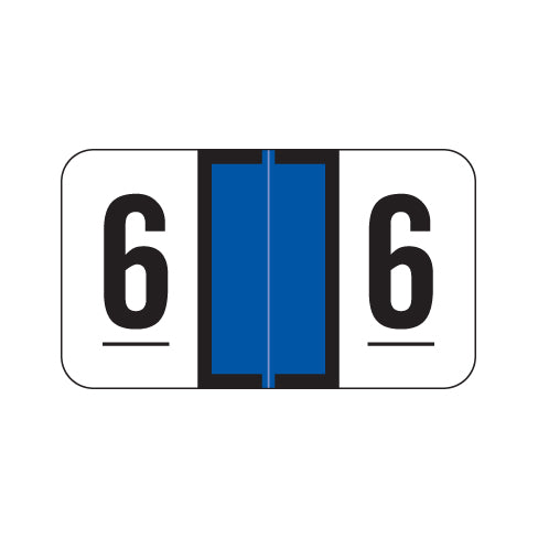 Traco "6" Labels 15/16" X 1-5/8" Laminated- Roll of 500