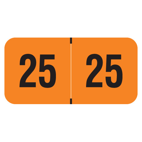 Traco Year 25 Labels, 3/4" X 1-1/2" Laminated- Roll of 500
