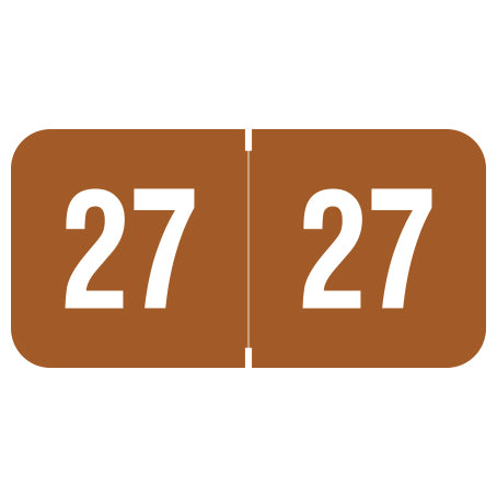 Traco Year 27 Labels, 3/4" X 1-1/2" Laminated- Roll of 500