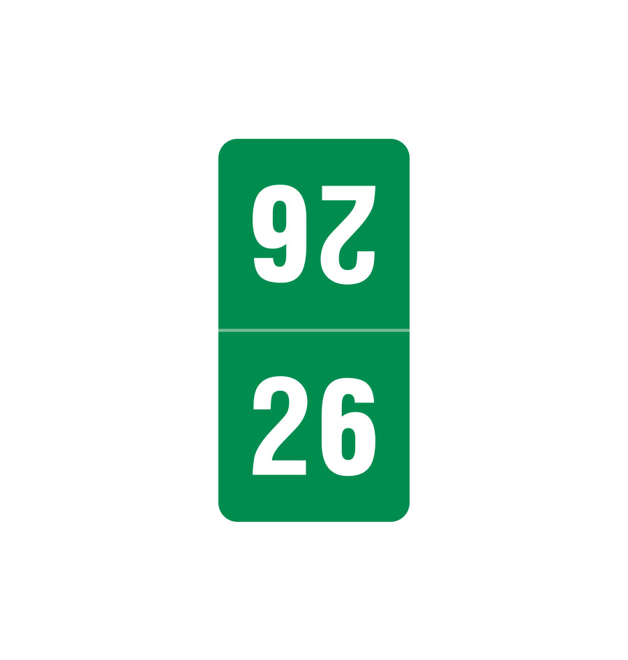 Smead Top Tab Year 26 Labels, 1" X 1/2" Laminated- Pack of 250