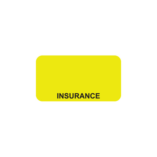 UL007 INSURANCE- Fluorescent Chartreuse 1-5/8" X 7/8" (Roll of 500)