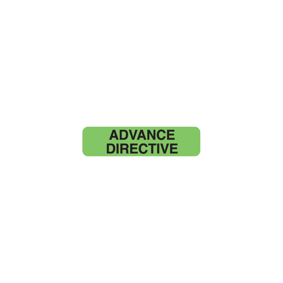UL365 ADVANCE DIRECTIVE - Fluorescent Green, 1-1/4" X 5/16" (Roll of 500)