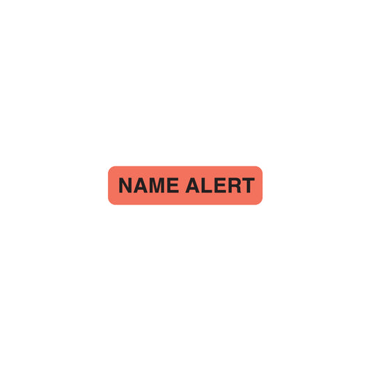 UL366 NAME ALERT-Fluorescent Red, 1-1/4" X 5/16"- Roll of 500