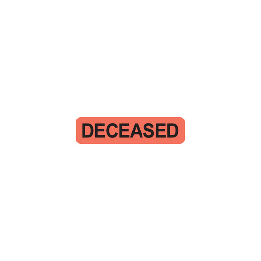 UL368 DECEASED- Fluorescent Red 1-1/4" X 5/16"- Roll of 500