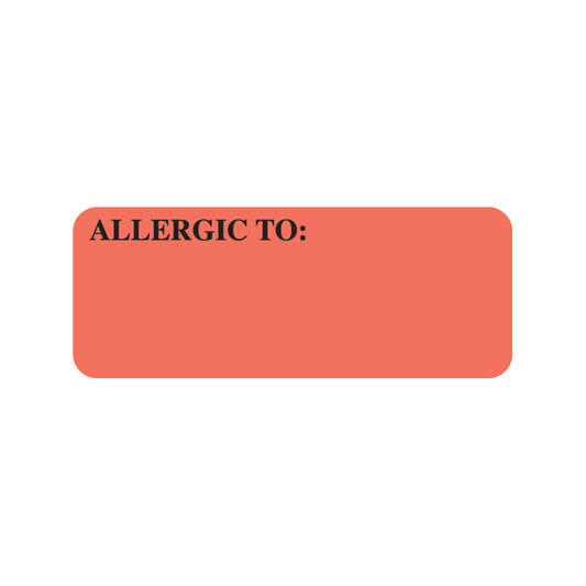 UL808 ALLERGIC TO:- Fluorescent Red 2-1/4" X 7/8" (Roll of 420)