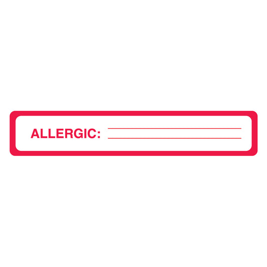 UL927 ALLERGIC:- Red/White  5-1/2" X 1"- Roll of 175
