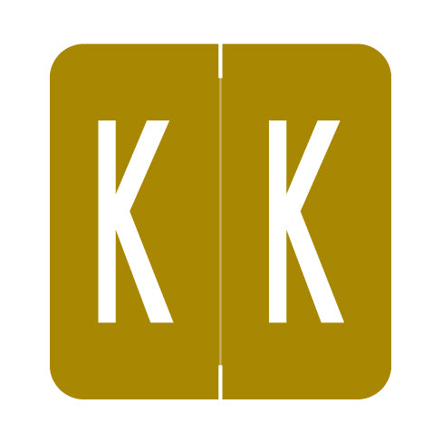 GBS Alpha "K" Labels, 1.3" x 1-1/4" Laminated- Pack of 200