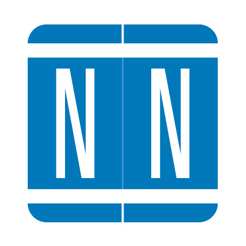 GBS Alpha "N" Labels, 1.3" x 1-1/4" Laminated- Pack of 200
