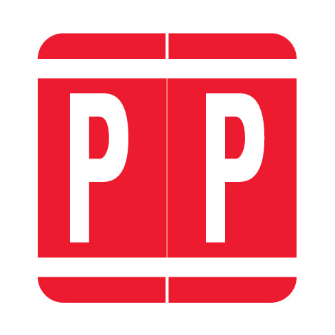 GBS Alpha "P" Labels, 1.3" x 1-1/4" Laminated- Pack of 200