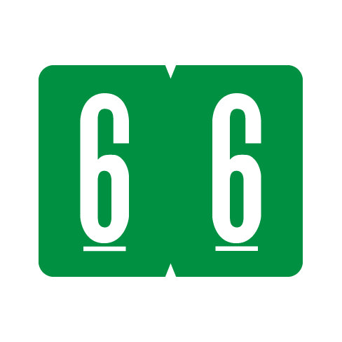 GBS VSNM "6" Labels 1" X 1-1/4" Laminated- Roll of 500