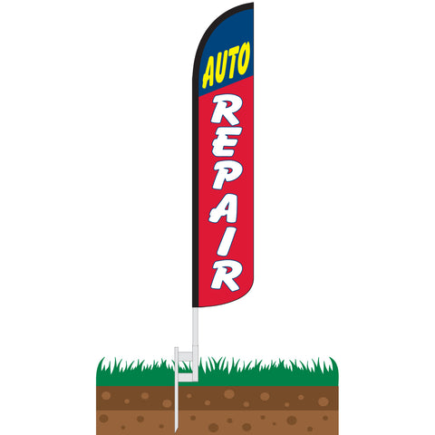 Auto Repair Wind-Free Feather Flag