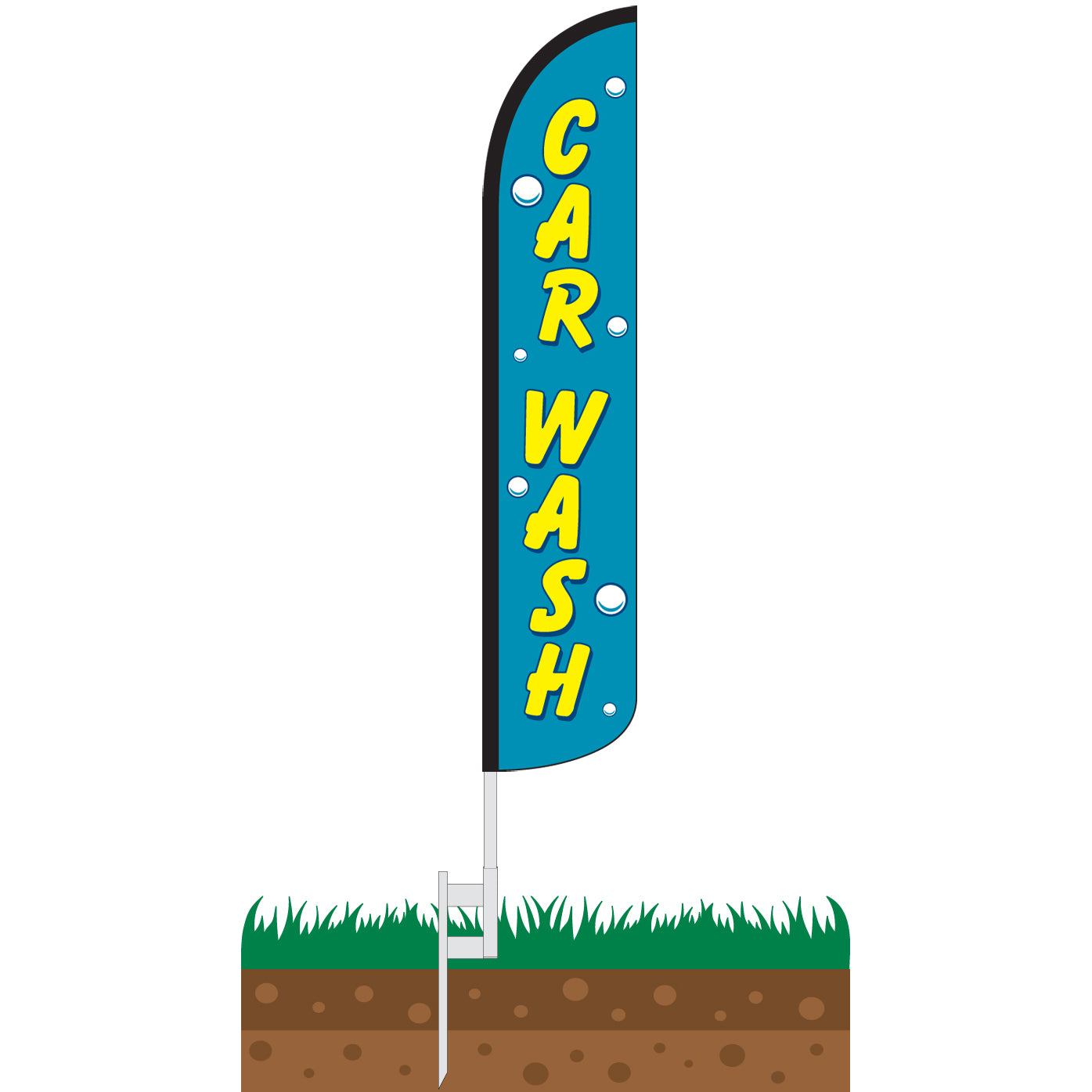 Car Wash Wind-Free Feather Flag