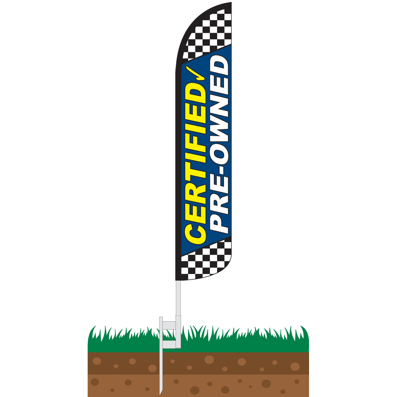 Certified Pre-Owned Blue Wind-Free Feather Flag