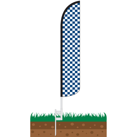 Checkered Blue/White Wind-Free Feather Flag