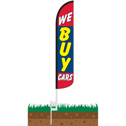 We Buy Cars Wind-Free Feather Flag