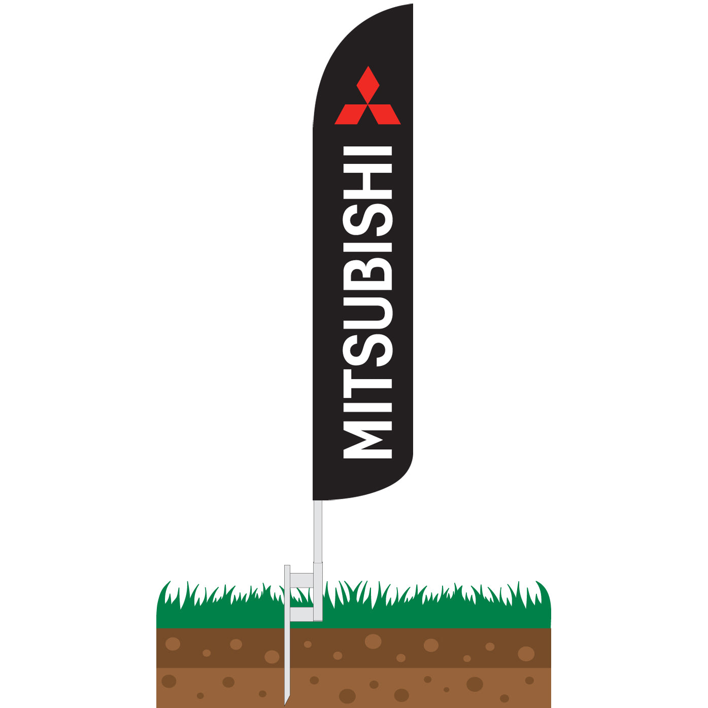 Mitsubishi Wind-Free Feather Flag