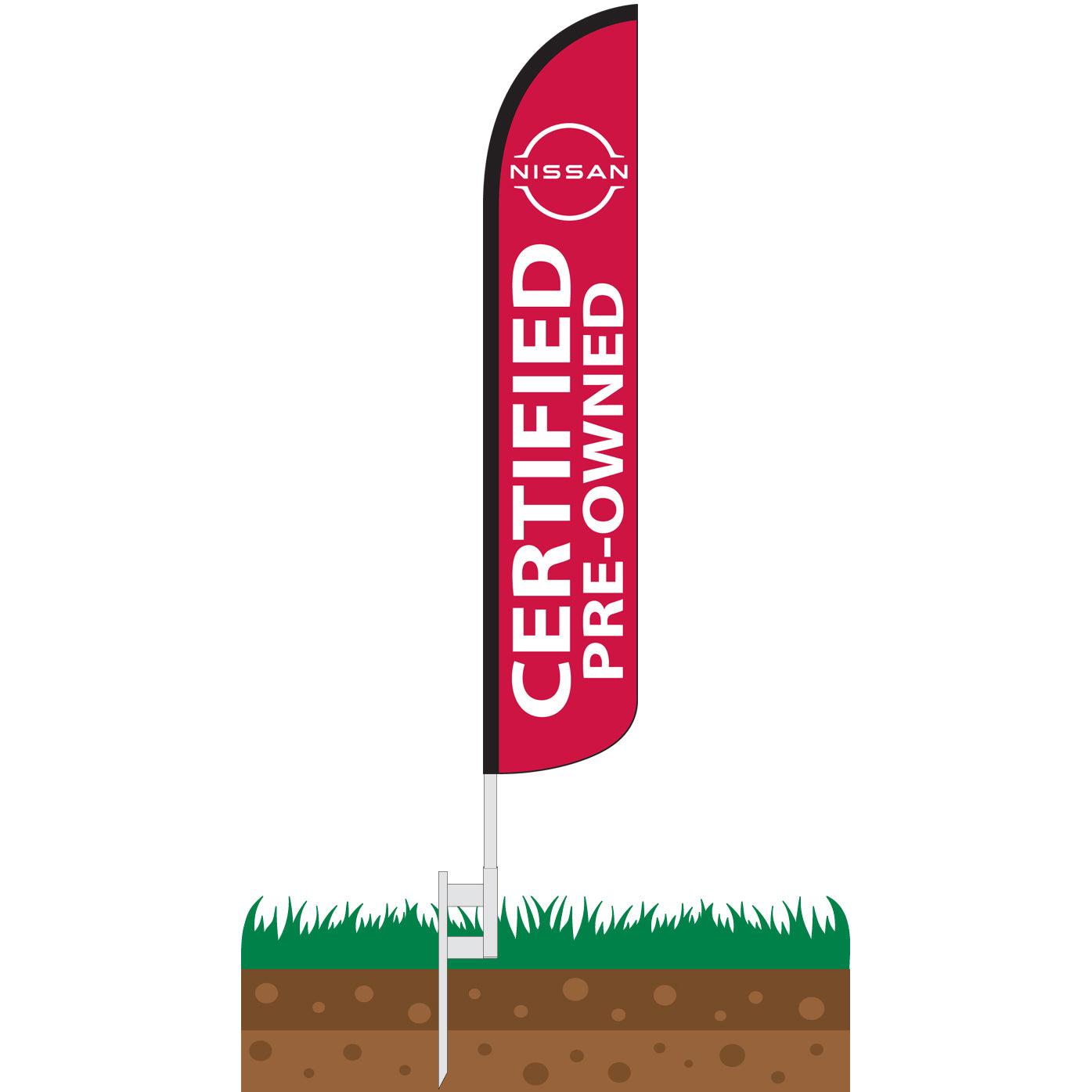 Nissan Certified Pre-Owned Wind-Free Feather Flag