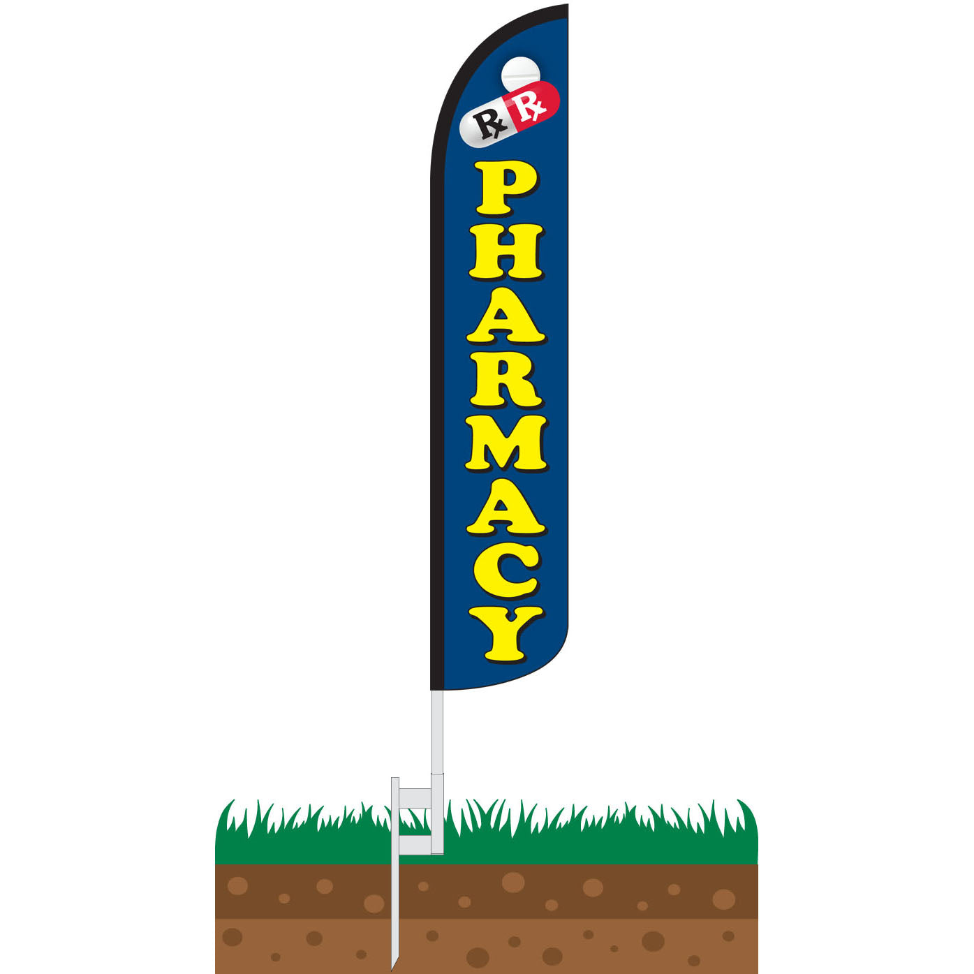 Pharmacy Wind-Free Feather Flag