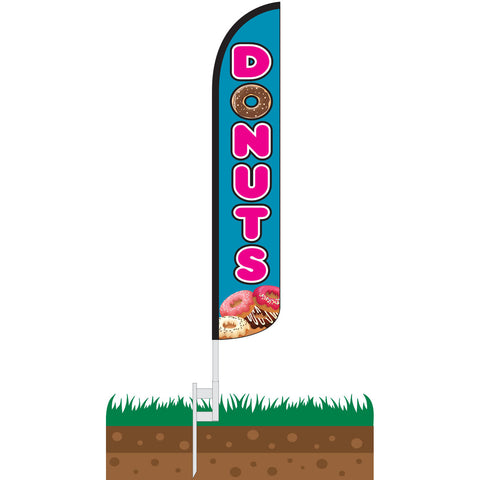 Donuts Wind-Free Feather Flag