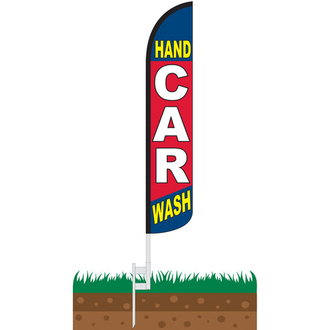 Hand Car Wash Wind-Free Feather Flag