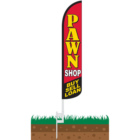 Pawn Shop - Buy, Sell, Loan Wind-Free Feather Flag