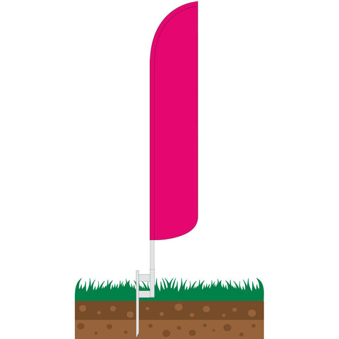 Solid Hot Pink Wind-Free Feather Flag
